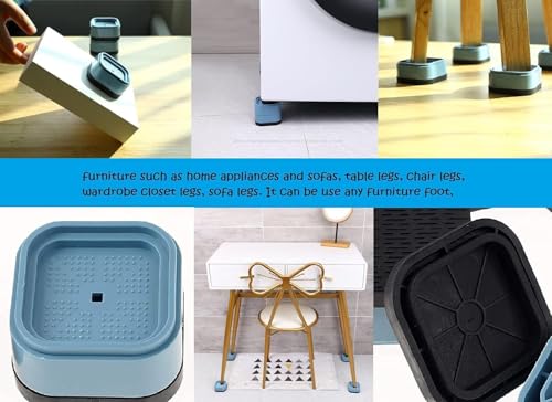 Image of 3-Inch Stackable Bed Risers & Adjustable Furniture Leg Extenders.Anti-Slip, Vibration-Absorbing Beds,Desks, Sofas,Tables,Chairs Refrigerators Noise Cancelling,Washing Machine Pads (Pack of 8)