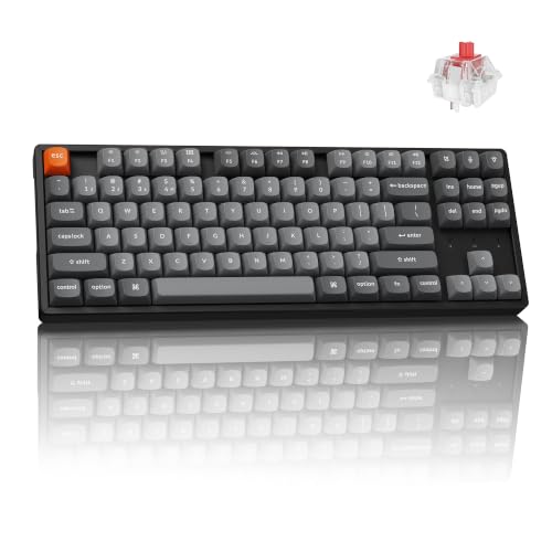 Image of Keychron K8 Max TKL Wireless Mechanical Keyboard, QMK 2.4 GHz /Bluetooth 5.1 /Wired with Aluminum Frame, RGB Backlit Hot-Swappable Programmable Keychron Super Red Switch for Mac Windows Linux