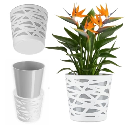 KADAX Blumentopf, Übertopf, runder Pflanztopf aus Kunststoff, Pflanzkübel für Blumen, Pflanzen, Balkon, Blumenkübel für Innen… – Ansicht 1