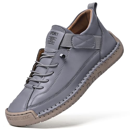 Image of Womens Casual Shoes Ankle Chukka Boots Slip On Breathable Loafers Handmade Fashion Sneakers Mid top Walking Driving Flats Shoes