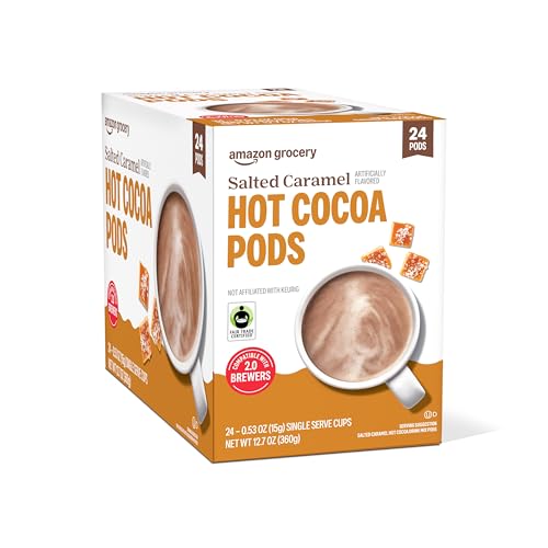 Amazon Brand - Happy Belly Hot Cocoa Pods Compatible with 2.0 K-Cup Brewers, Salted Caramel Flavored, 24 Count - image 4