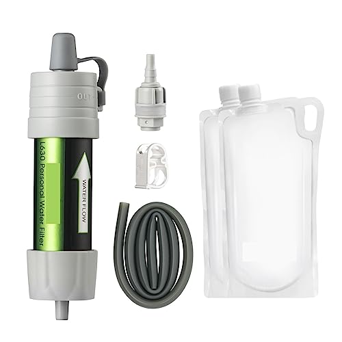 Filtro de agua for exteriores, de filtración de agua con bolsa transparente Ultrafiltración Filtración directa de agua potable Filtración debajo del fregadero y sobre la encimer(Grey)
