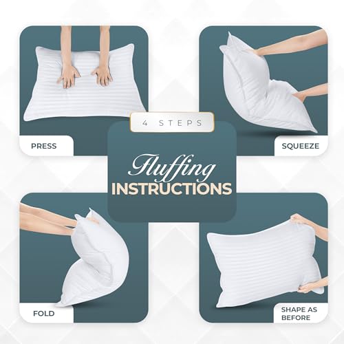 Image of Utopia Bedding Bed Pillows for Sleeping King Size (White), Set of 4, Cooling Hotel Quality, for Back, Stomach or Side Sleepers
