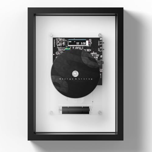 Lecteur CD mural noir suspendu avec télécommande et art dynamique - 2