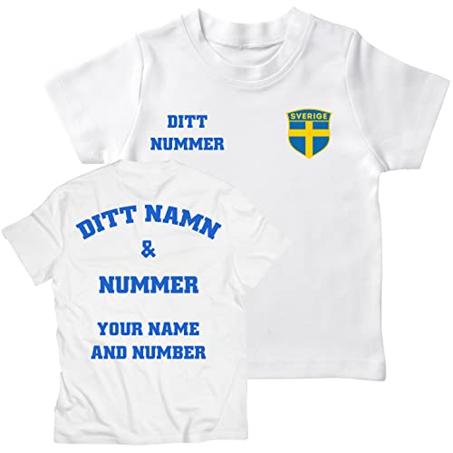 lepni.me Kinder T-Shirt Schweden Fußball Trikot Ihrem Namen und...