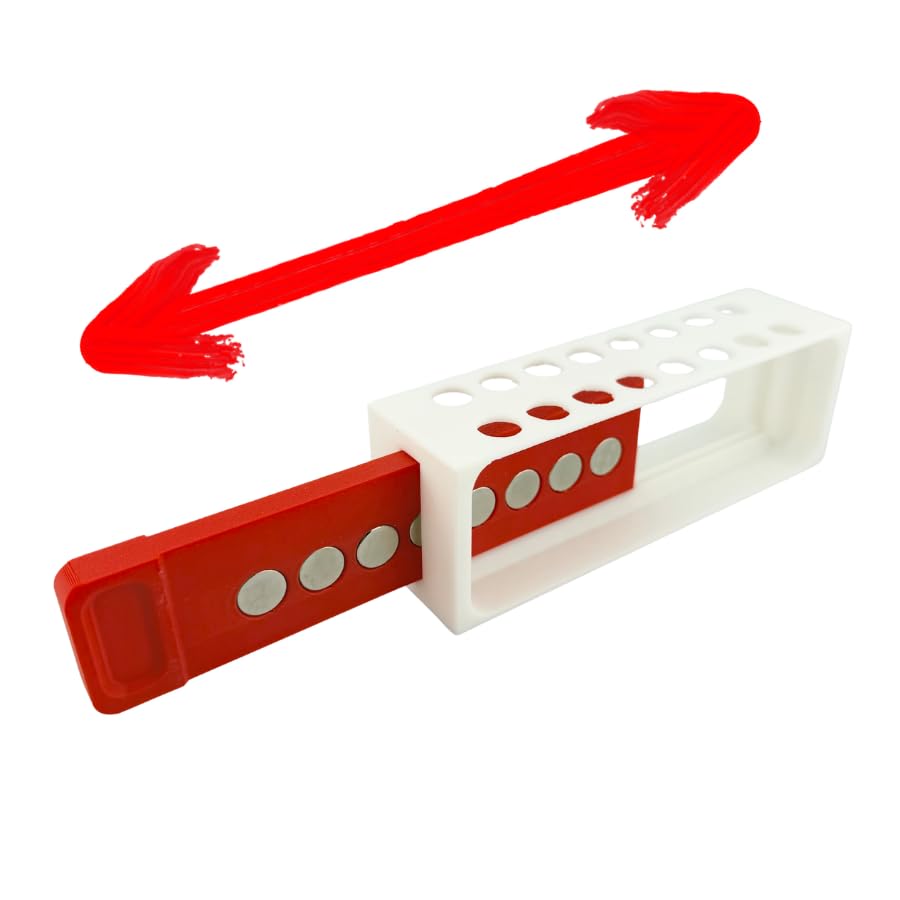 Magnetic Rack Separator for 1.5 mL and 2.0 mL Centrifuge Tubes – 16-Tube Capacity with Sliding Removable Magnets – Made in USA