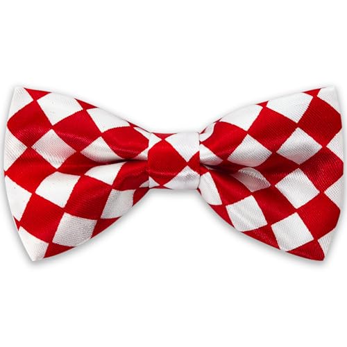 SYAYA Polka Dot Pre Tied Toddler Bow tie, Baby or Child & Kids Clip On Bowtie For Little Boy Birthday or Easter Day B-B-BT5 (White with red plaid)