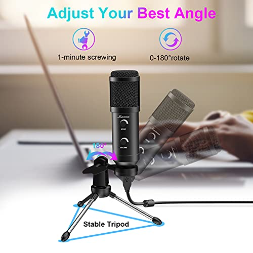 USB Mikrofon für PC, NANIWAN Kondensator PC Mikrofon mit Ständer für Computer Podcasting Streaming YouTube Video… – Bild 5