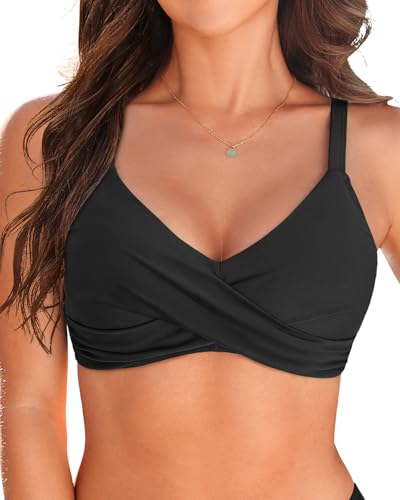 Women Underwire Bikini Top Only - Push Up Bathing Suit Top Padded Swim Bra 2025 Swimsuits Top