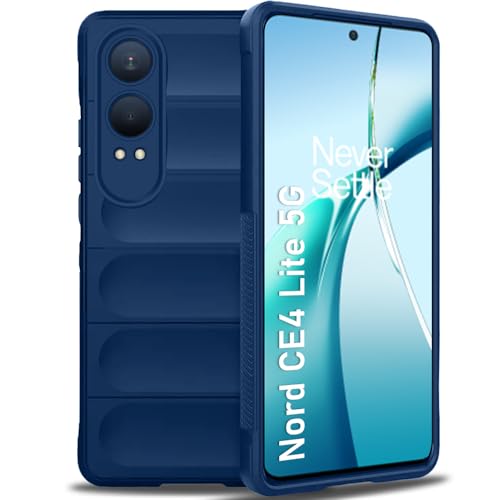 Image of TheGiftKart Liquid Silicon Back Cover Case for OnePlus Nord CE 4 Lite 5G | Shockproof Military Grade Protection | Micro-Fibre Cloth On Inner Side | Built-in Anti-Slip Grip Back Case Cover (TPU, Blue)