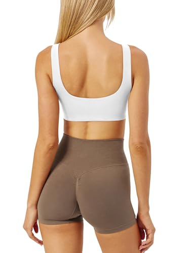 LASLULU Sexy Sports Bras for Women Scoop Neck Sleeveless Padded Bra Workout Yoga Crop Top4