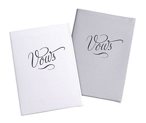 Lillian Rose Wedding Ceremony Silver Satin Vows Books, White #TOP14