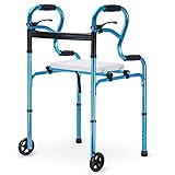Health Line 4 in 1 Stand-Assist Folding Walker with Detachable Seat, Trigger Release and 5