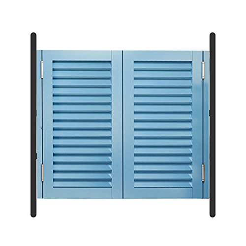 Puertas batientes de madera maciza con cierre automático, media cintura, para bar, terraza, dormitorio, taberna, 120 x 100 cm, solución de entrada elegante y funcional