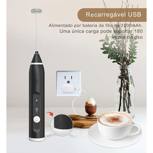 Misturador De Bebidas Batedor Ovos Mini Mixer Fuê Portátil Elétrico Recarregável-IT