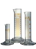 Klasse B Messzylinder 1000ml Klasse B niedere Form braun graduierte Teilung mit Ausguss, hergestellt aus DURAN-Komponenten, komplette Verpackungseinheit