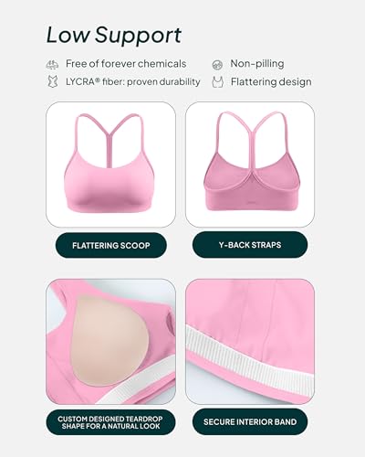 Image of PAVOI ACTIVE Yoga Racerback Bras for Women - Buttery Soft Low Support Scoop Neck Y-Back Thin Strap Sports Bra - FlexFlow