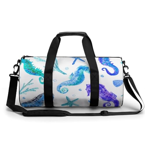 Sac de sport hippocampe violet polyvalent pour gym et voyage 45cm