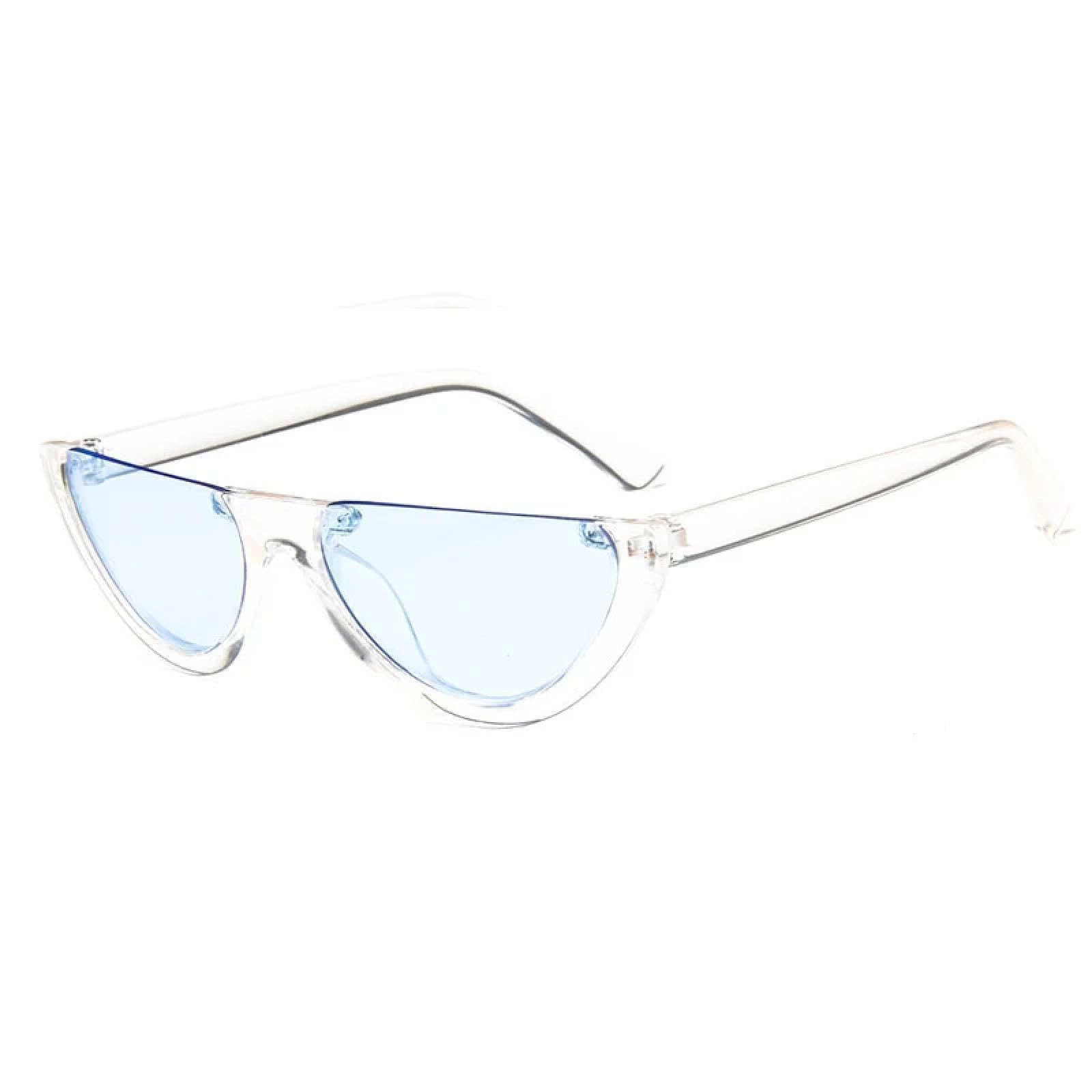 XYXZYX Fashion Sunglasses Women Vintage Cat Eye Punk Men Shades Eyewear Retro Street Photography Party Eyeglasses Uv400(Clear Blue)