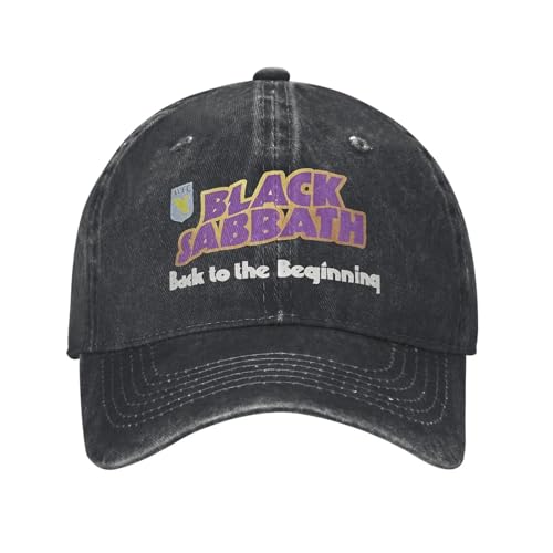Casquette de baseball unisexe Black Back Rock Band The Beginning Tour 2025 ajustable noir