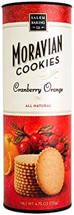 Salem Baking Company Moravian Cranberry Orange Cookies, 4.75 Ounce Tube