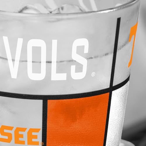Image of Logo Brands NCAA oz Stained Glass Pint Glass - 3D Embossed Logo & Bold Team Colors - Durable Sports Fan Beer Glass for Home, Bar & Tailgates