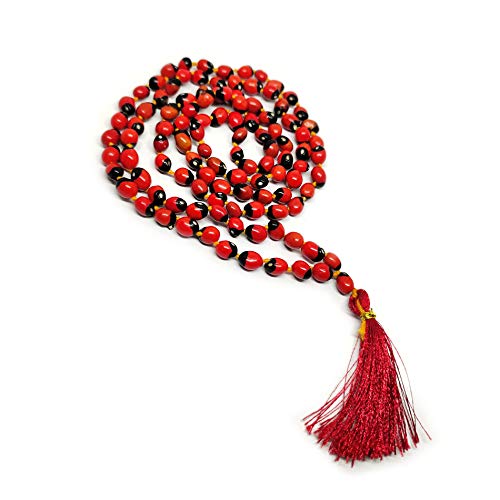Rudra Divine Wood Gunja Chirmi Mala (rojo)