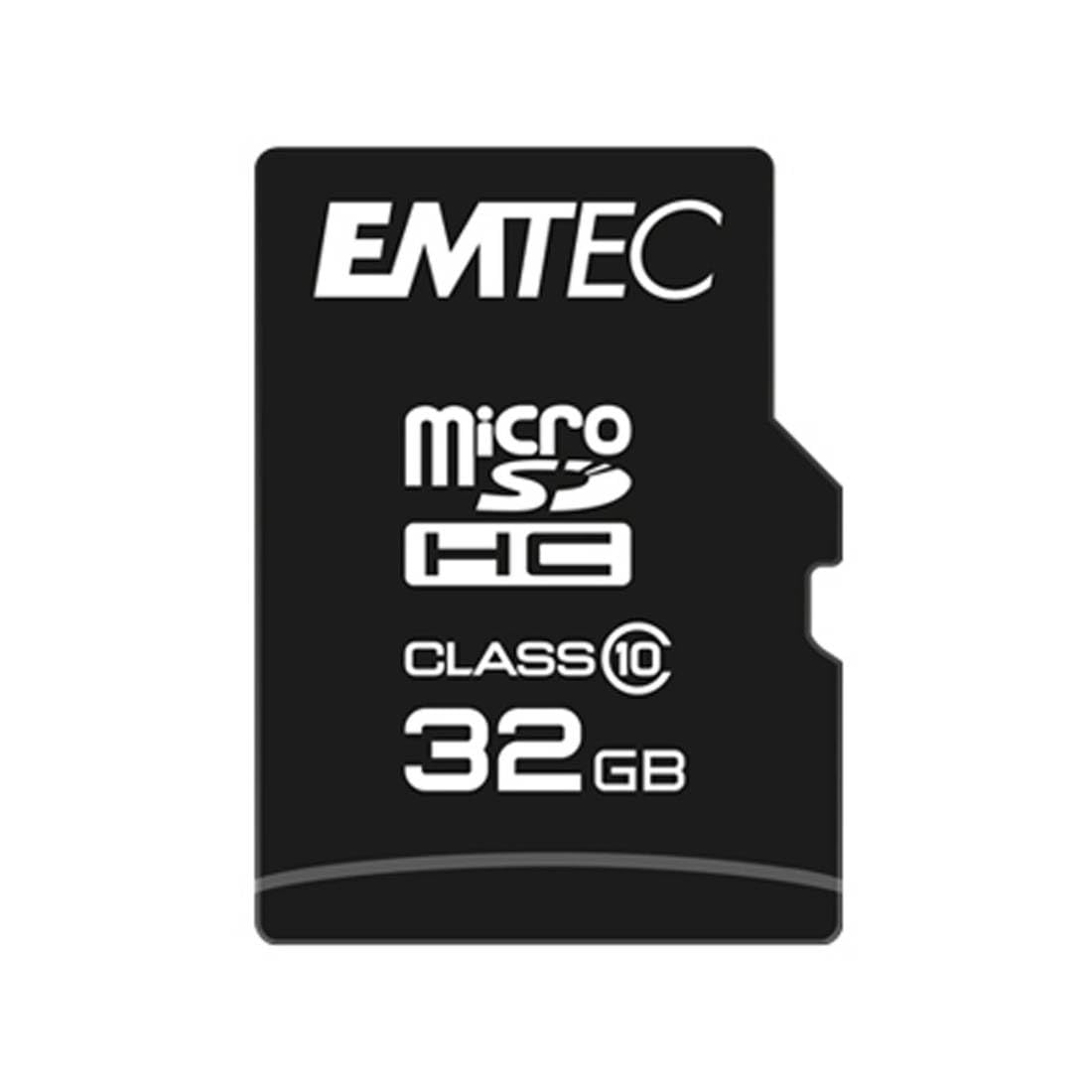Emtec ECMSDM32GHC10CG 32GB microSDHC karta pamięci z adapterem SD Class 10, kompatybilna z microSDXC, czarna