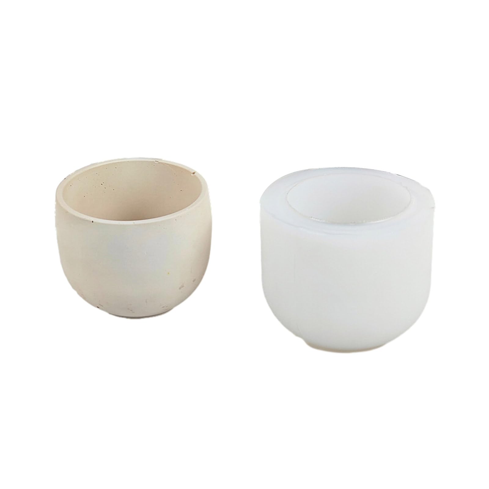 XIAOQENAN Concrete Candle Jar Silicone Mold Round Flower Plaster Epoxy Resin Storage Box Craft Home Decor