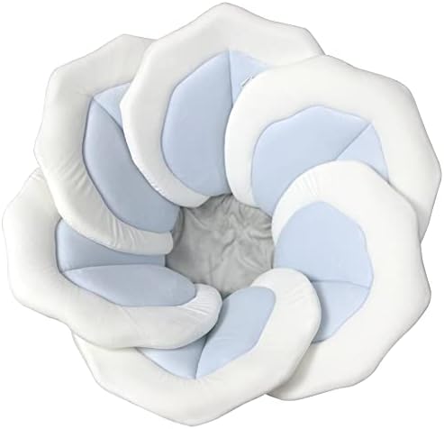 TOFOAN Baby Bath Pad for Infant Bathtub Sink Flower Mat Tub Little Lotus - Petal Soft Supports Lounger Newborn Bathing Insert Seat Baby Essentials - Baby Gifts - 31" (Blue)