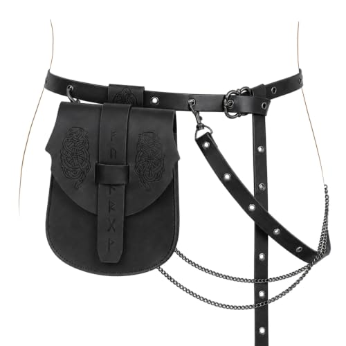 Luazuri Viking Pirate Embossed Renaissance Belt Pouch