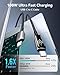 INIU Digital Display USB C to USB C Cable, [100W, 6.6ft] Fast Charging Nylon Braided Cable for iPhone 16 15 MacBook iPad Laptop etc.