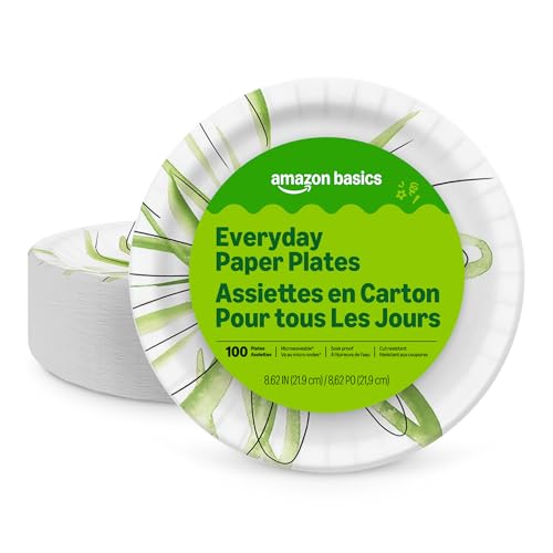 15% coupon - Amazon Everyday Paper Plates, 8.62 Inch, 100 Count