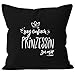 MoonWorks Cooler Kissenbezug mit Spruch, Sag einfach Prinzessin zu Mir, Kissen-Hülle aus Reiner Baumwolle 40x40 schwarz Unisize