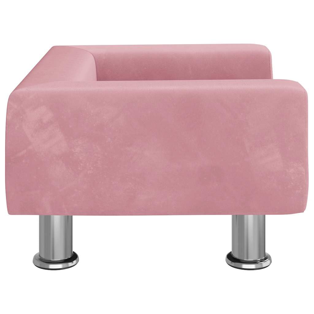 vidaXL Cama para Perros de Terciopelo Rosa 50x40x26,5 cm, sofá para Perros, Cama para Cachorros, Asiento para Perros, sofá para Mascota