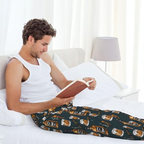 Cigar Print Adult Sleep Lounge Pajama Pants,Men Pajama Bottoms With Pockets Drawstring3