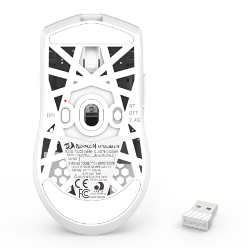 Image of Redragon M725 Honeycomb Shell Gaming Mouse Wireless Lightweight 49g -White