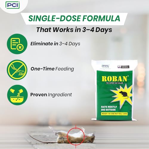 Image of PCI Pest Control Pvt Ltd Roban Cake 100gm | Kills Rats Outdoors in One Feed | Effective Against All Types of Rats (5)