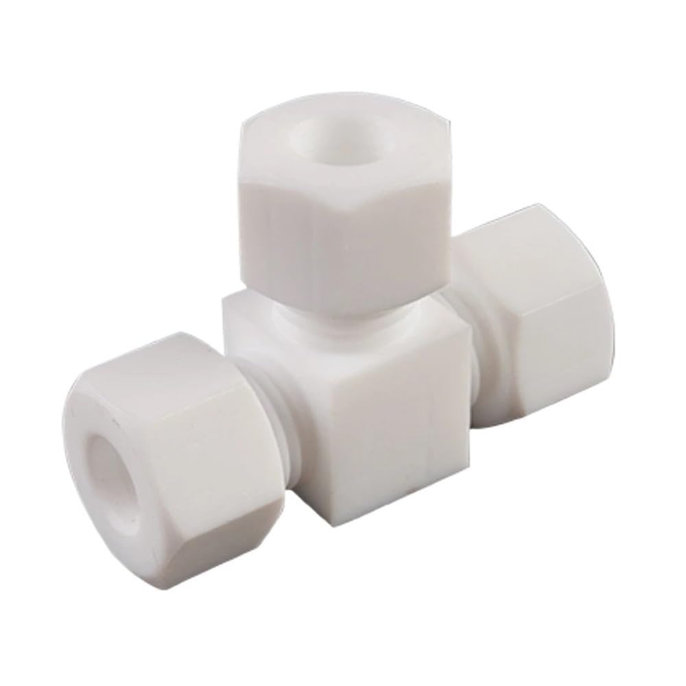 Compression Three-Way Junction Union Accessories, PTFE Coupler Connector Tee Plumbing Replacement Part 1pc(8mm*1/8inch*8mm)