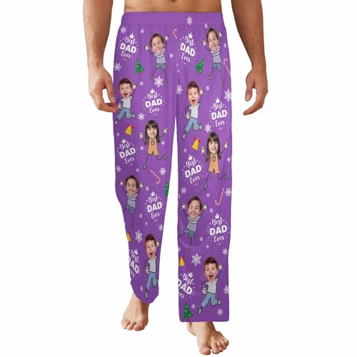 Personalized Face Pajama Pants for Dad Grandpa Men Custom Photo Printed Pajama Bottoms Trousers Gift for Fathers Day Birthday2