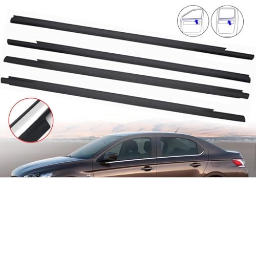 Joint de vitre Citroën Elysée 2014-2016 extérieur en caoutchouc - 4 pcs - 2