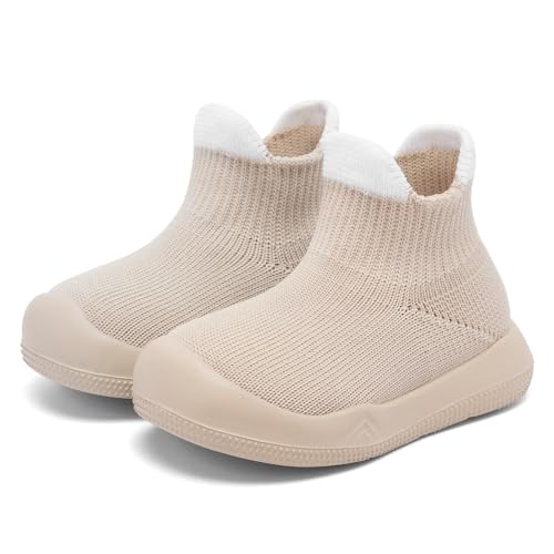 Image of Baby Sock Shoes With Grip - Infant First Walker Shoes for Girls and Boys - Toddler Slipper Non Slip