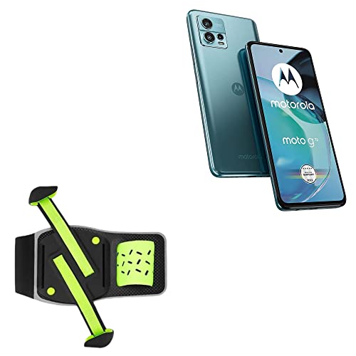 BoxWave Holster Compatible with Motorola Moto G72 - FlexSport Armband, Adjustable Armband for Workout and Running - Stark Green