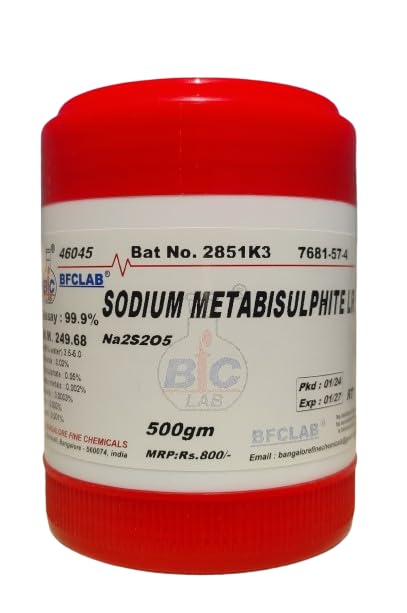 See full amazon price history chart for SODIUM METABISULPHITE LR - 500gm SODIUM METABISULPHITE LR - 500gm (B09P64C911) Amazon Price History, Amazon Price Tracker