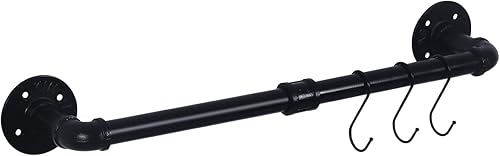 Miniatura 9 de HouseAid Toallero industrial de 24 pulgadas, toallero de mano de hierro para granja, barra de toalla de estilo vintage para baño, montaje en pared,