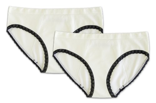 Anigan StainFree Menstrual Period Panties, Waterproof, Leakproof, Seamless, Tagless, Cream, 2 Pack Hipster, M