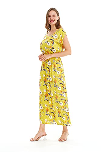 Image of Hawaii Hangover Women's Hawaiian Cap Sleeve Maxi Dress Signature Prints