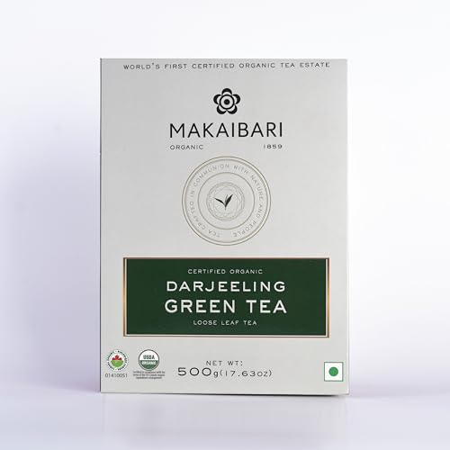 Image of Makaibari Darjeeling Organic Whole Leaf Green Tea | 500 Gm Monocarton | 250 Cups | Antioxidant-Rich | Handpicked Premium Green Tea