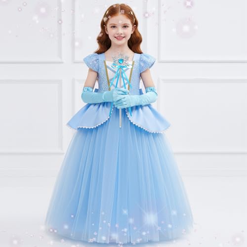 Disfraz de princesa azul para niñas miniatura 2