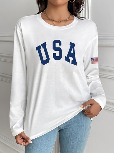 LovelyWholesale Long Sleeve Graphic Tee for Women Casual Crew Neck T Shirt4